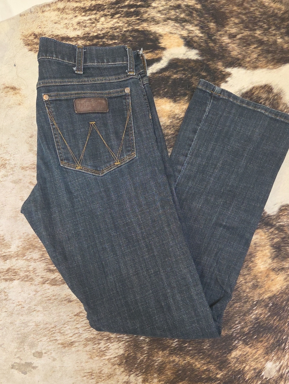Wrangler Men's Jeans Dark Wash Slim Bootcut 31 X 34